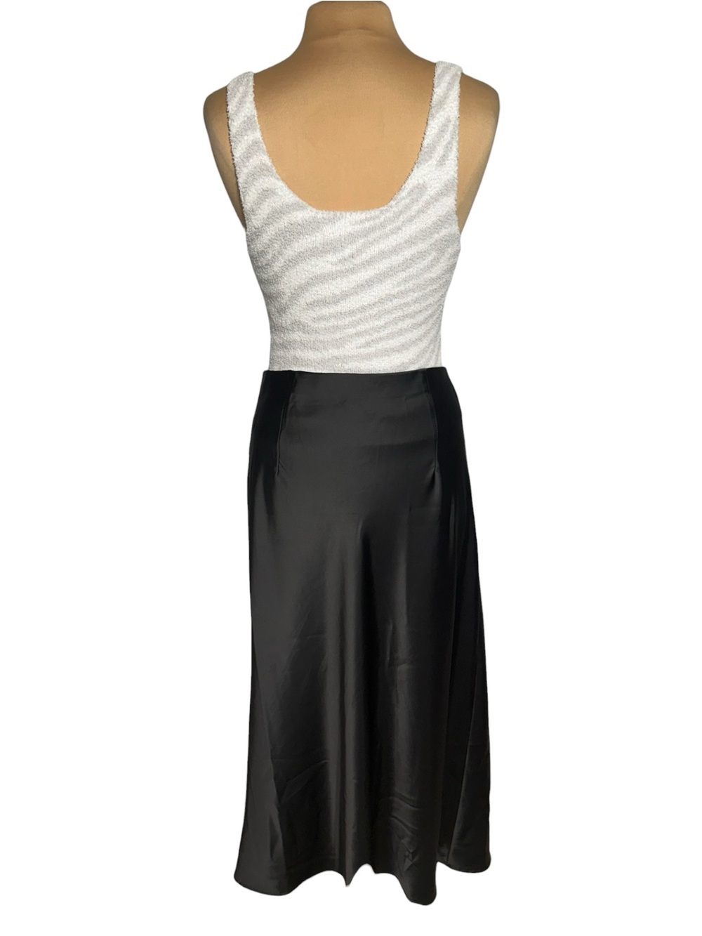 Rachel Zoe Black Satin Maxi Slip Skirt Size 12 90s Minimalist Bias Cut - Picture 3 of 7